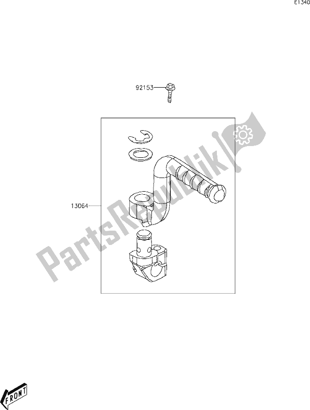 All parts for the 6 Kickstarter Mechanism of the Kawasaki KFX 90 2020