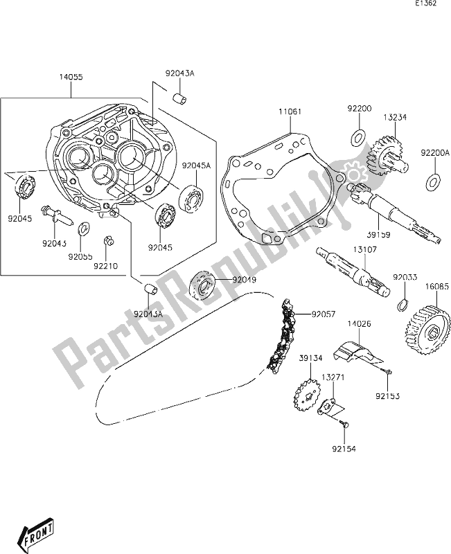 Todas as partes de 7 Gear Change Drum/shift Fork(s) do Kawasaki KFX 90 2020