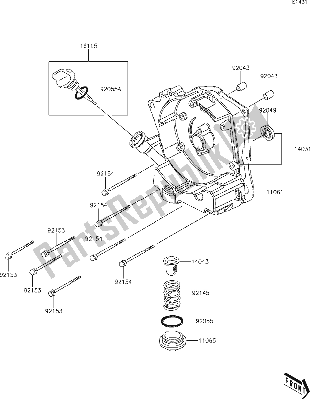 Alle onderdelen voor de 10 Engine Cover(s) van de Kawasaki KFX 90 2021