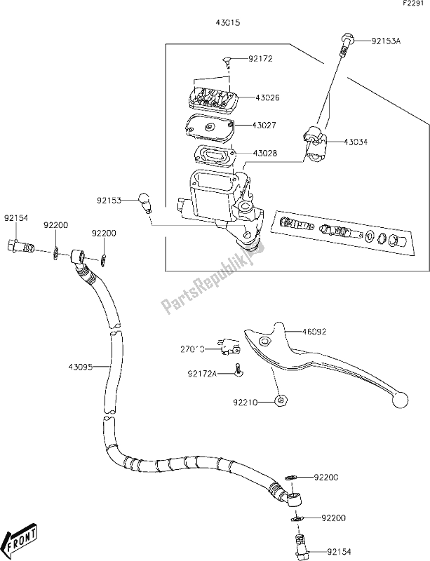 Wszystkie części do 21 Front Master Cylinder Kawasaki KFX 90 2021