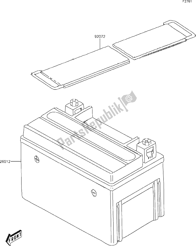 Tutte le parti per il 27 Battery del Kawasaki KFX 90 2021