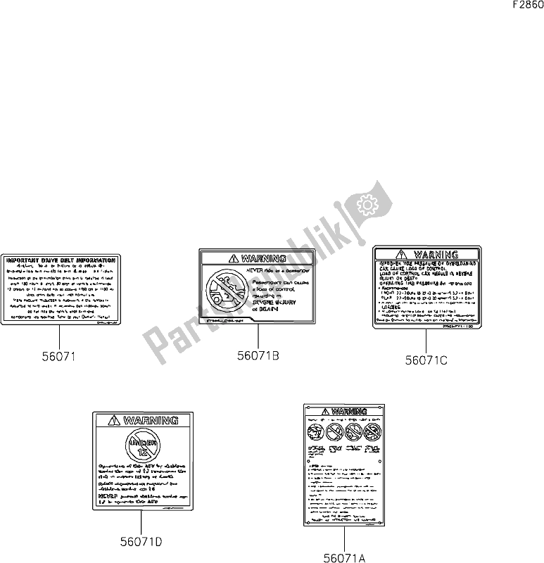 All parts for the 28 Labels of the Kawasaki KFX 90 2021