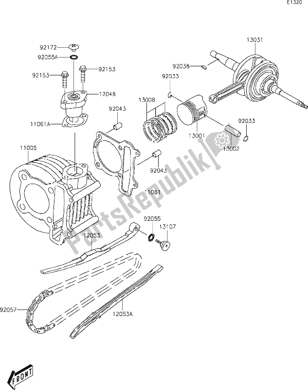 Tutte le parti per il 5 Crankshaft/piston(s) del Kawasaki KFX 90 2021