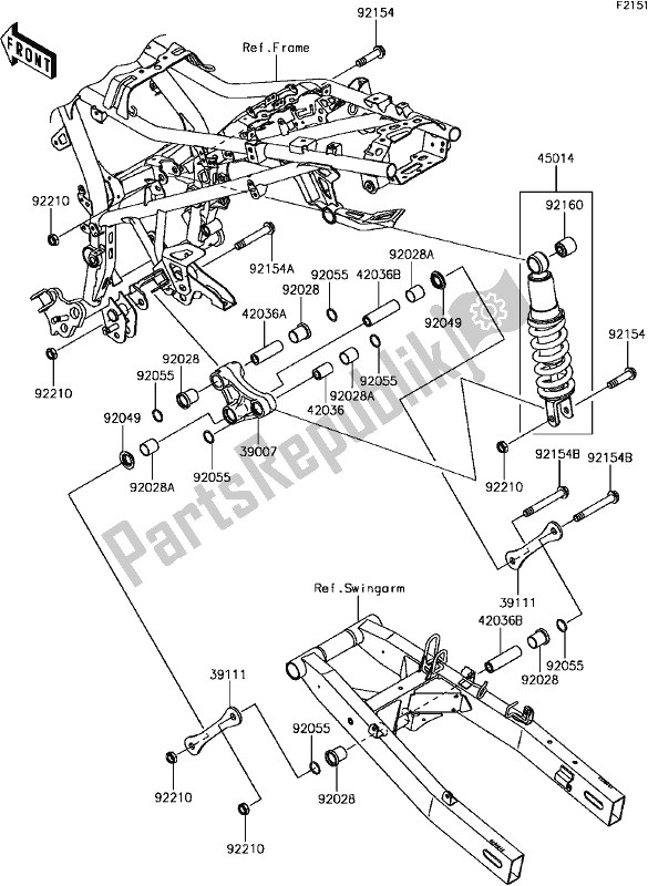Alle onderdelen voor de D-7 Suspension/shock Absorber van de Kawasaki KLE 300 Versys-x 2017