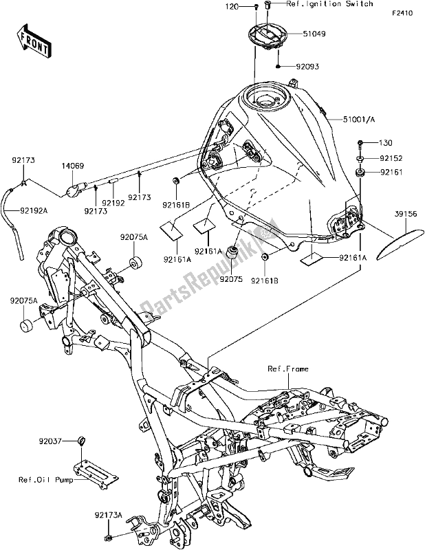 Todas las partes para E-11fuel Tank de Kawasaki KLE 300 Versys-x 2017