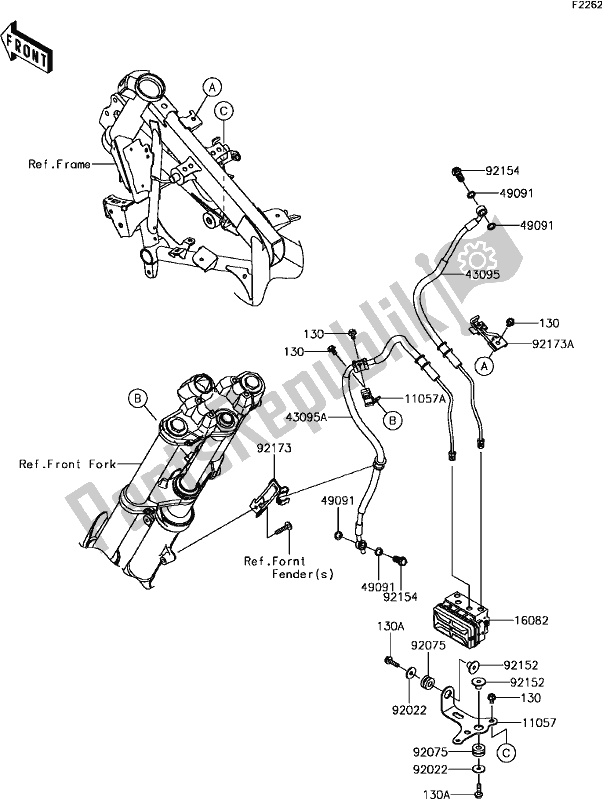 Todas las partes para E-4 Brake Piping de Kawasaki KLE 300 Versys-x 2017