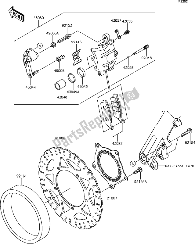 Todas as partes de E-6 Front Brake do Kawasaki KLE 300 Versys-x 2017