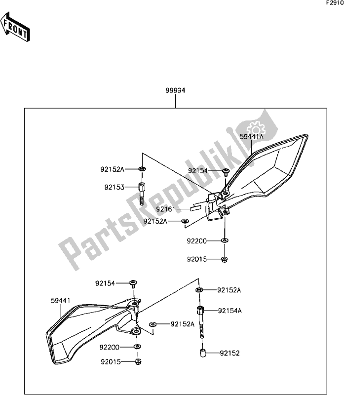 Alle onderdelen voor de G-3 Accessory(hand Guard) van de Kawasaki KLE 300 Versys-x 2017