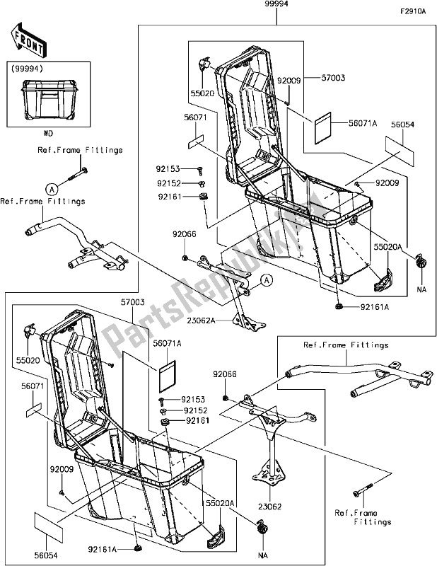 Alle onderdelen voor de G-4 Accessory(pannier) van de Kawasaki KLE 300 Versys-x 2017
