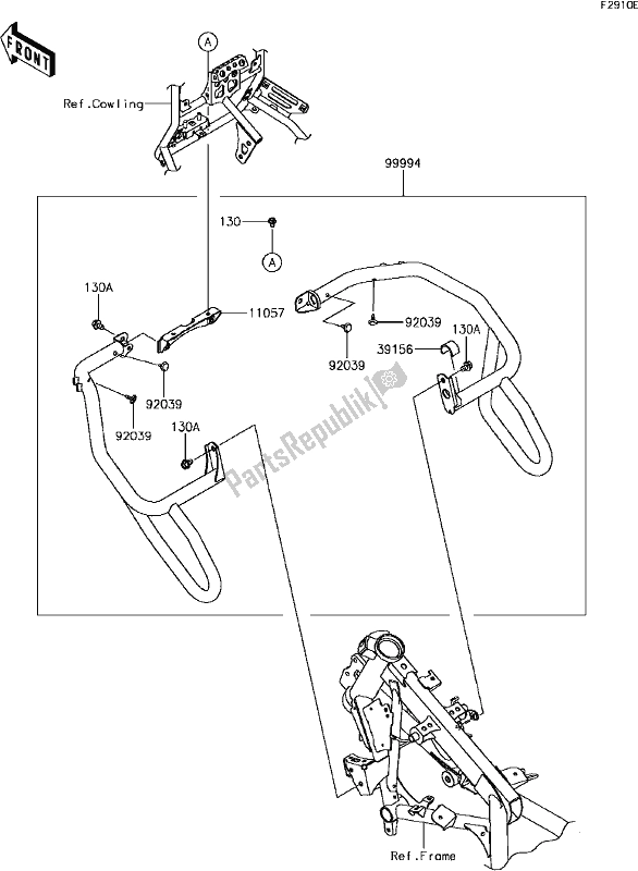 Alle onderdelen voor de G-8 Accessory(engine Guard) van de Kawasaki KLE 300 Versys-x 2017