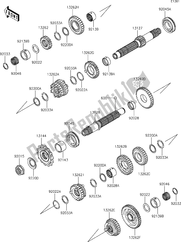 All parts for the 10 Transmission of the Kawasaki KLE 300 Versys-x 2018