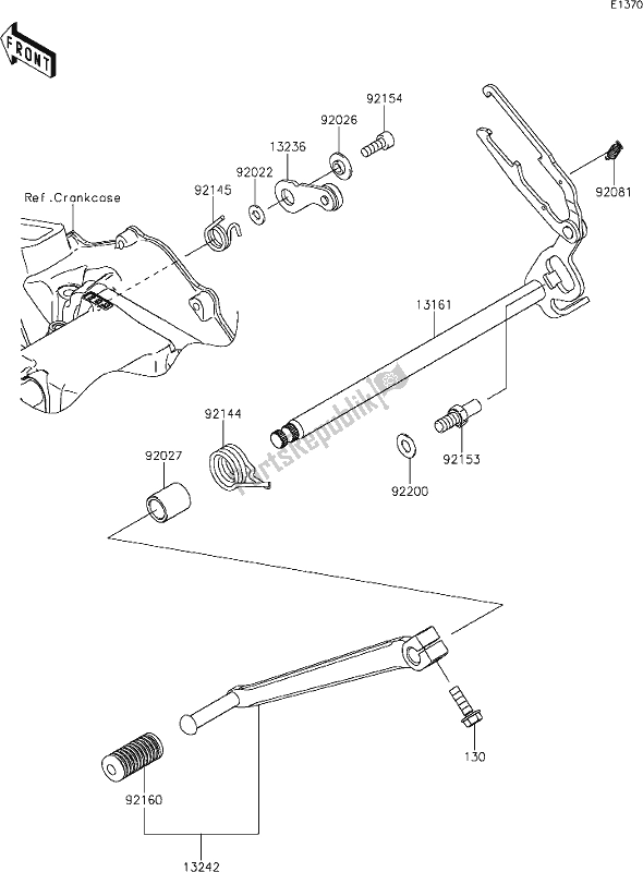 All parts for the 12 Gear Change Mechanism of the Kawasaki KLE 300 Versys-x 2018