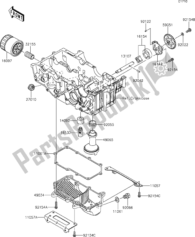 All parts for the 19 Oil Pump of the Kawasaki KLE 300 Versys-x 2018