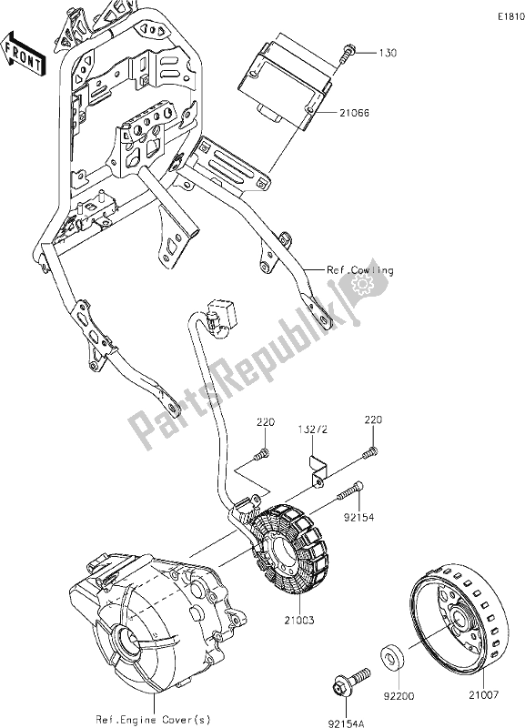 All parts for the 20 Generator of the Kawasaki KLE 300 Versys-x 2018