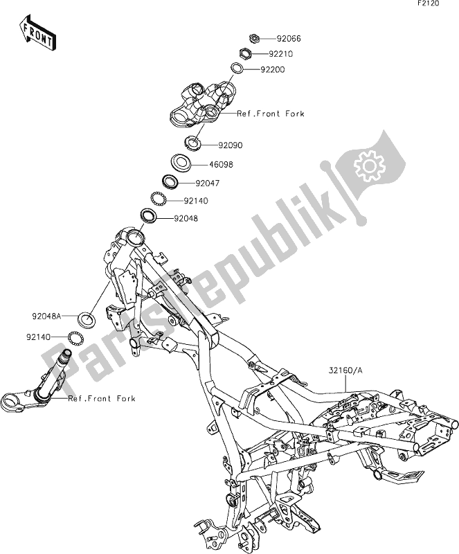 Todas las partes para 25 Frame de Kawasaki KLE 300 Versys-x 2018