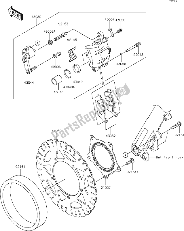 All parts for the 40 Front Brake of the Kawasaki KLE 300 Versys-x 2018
