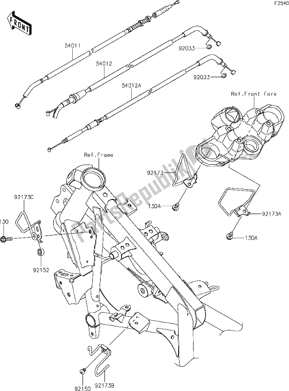 All parts for the 48 Cables of the Kawasaki KLE 300 Versys-x 2018