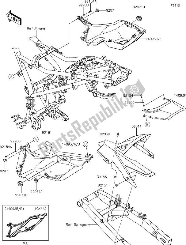 All parts for the 49 Side Covers/chain Cover of the Kawasaki KLE 300 Versys-x 2018