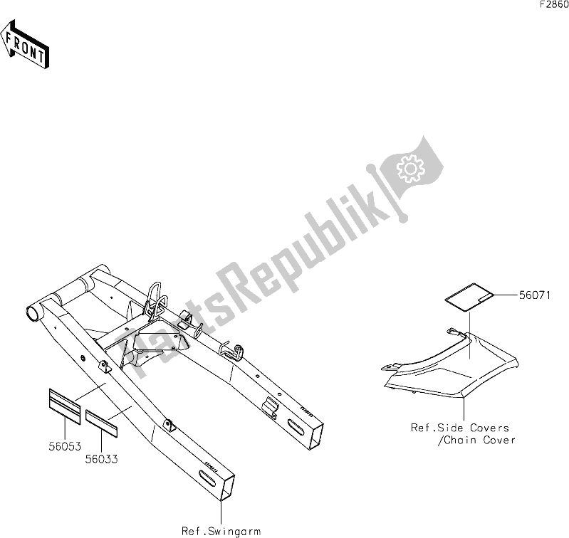 All parts for the 56 Labels of the Kawasaki KLE 300 Versys-x 2018