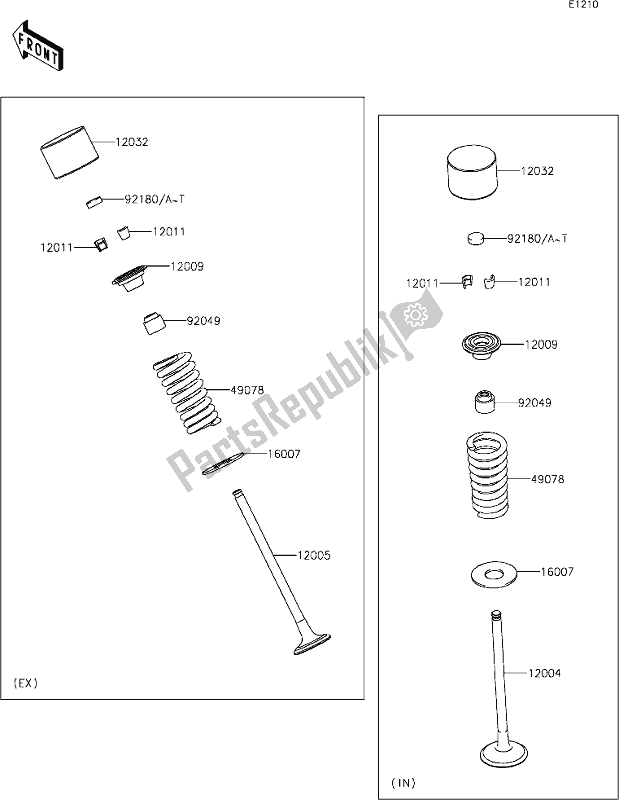 All parts for the 6 Valve(s) of the Kawasaki KLE 300 Versys-x 2018