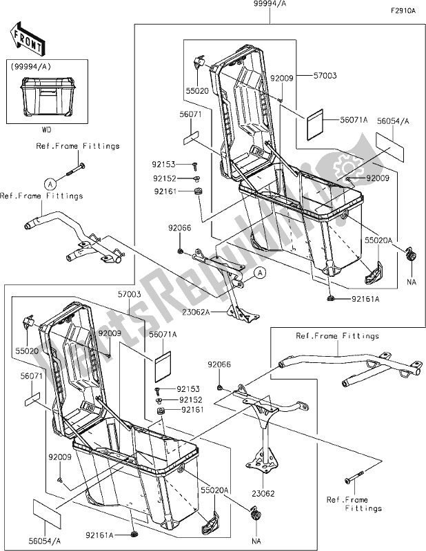 All parts for the 65 Accessory(pannier) of the Kawasaki KLE 300 Versys-x 2018