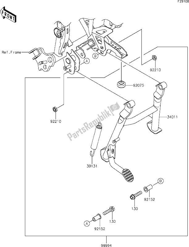 All parts for the 66 Accessory(center Stand) of the Kawasaki KLE 300 Versys-x 2018