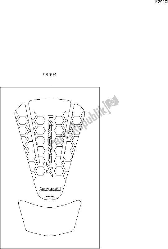 All parts for the 70 Accessory(tank-pad) of the Kawasaki KLE 300 Versys-x 2018