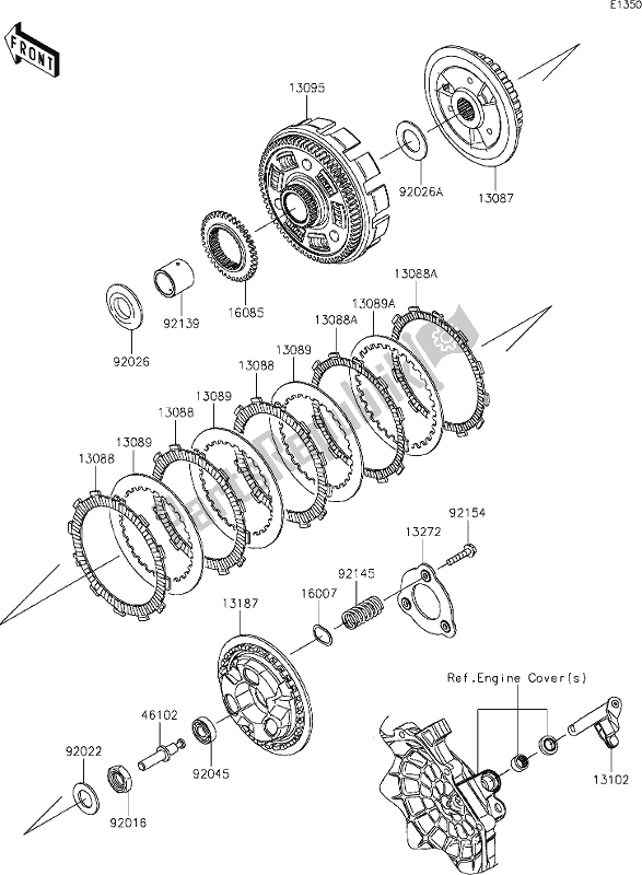 All parts for the 9 Clutch of the Kawasaki KLE 300 Versys-x 2018