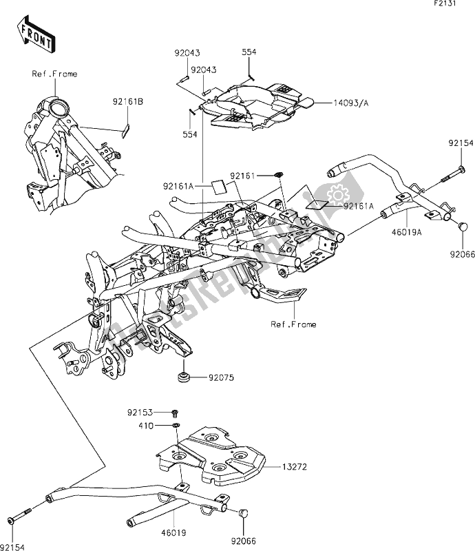 Alle onderdelen voor de 27 Frame Fittings van de Kawasaki KLE 300 Versys-x 2019