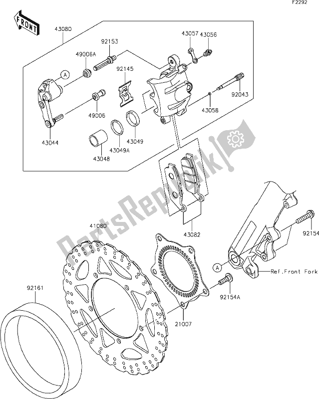 Wszystkie części do 40 Front Brake Kawasaki KLE 300 Versys-x 2020