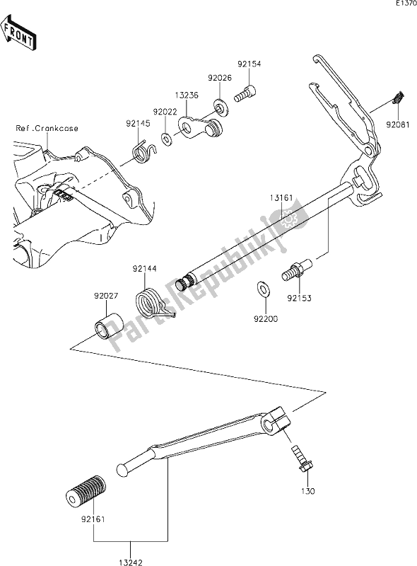 Alle onderdelen voor de 12 Gear Change Mechanism van de Kawasaki KLE 300 Versys-x 2021