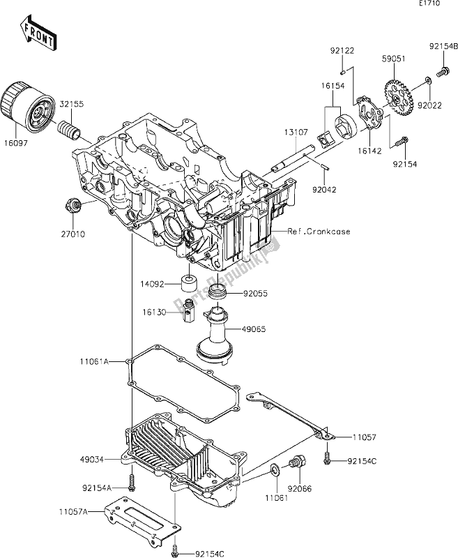 All parts for the 19 Oil Pump of the Kawasaki KLE 300 Versys-x 2021