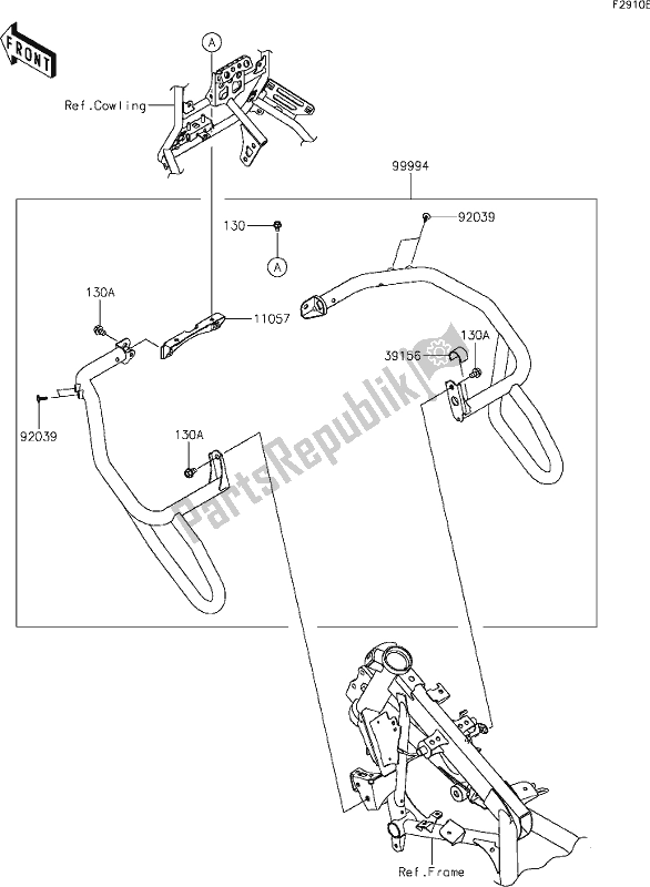 Alle onderdelen voor de 65 Accessory(engine Guard) van de Kawasaki KLE 300 Versys-x 2021