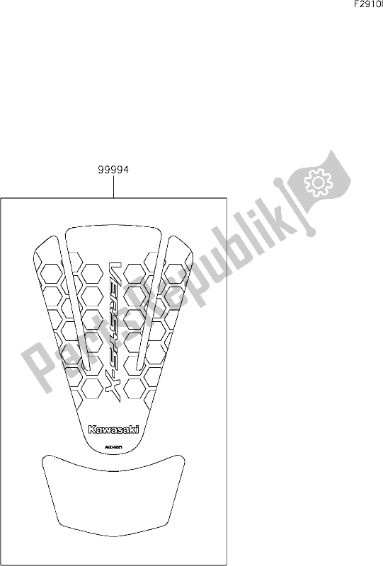 Alle onderdelen voor de 66 Accessory(tank-pad) van de Kawasaki KLE 300 Versys-x 2021