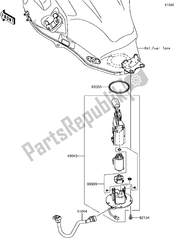 Todas as partes de C-10fuel Pump do Kawasaki KLE 650 Versys 2017