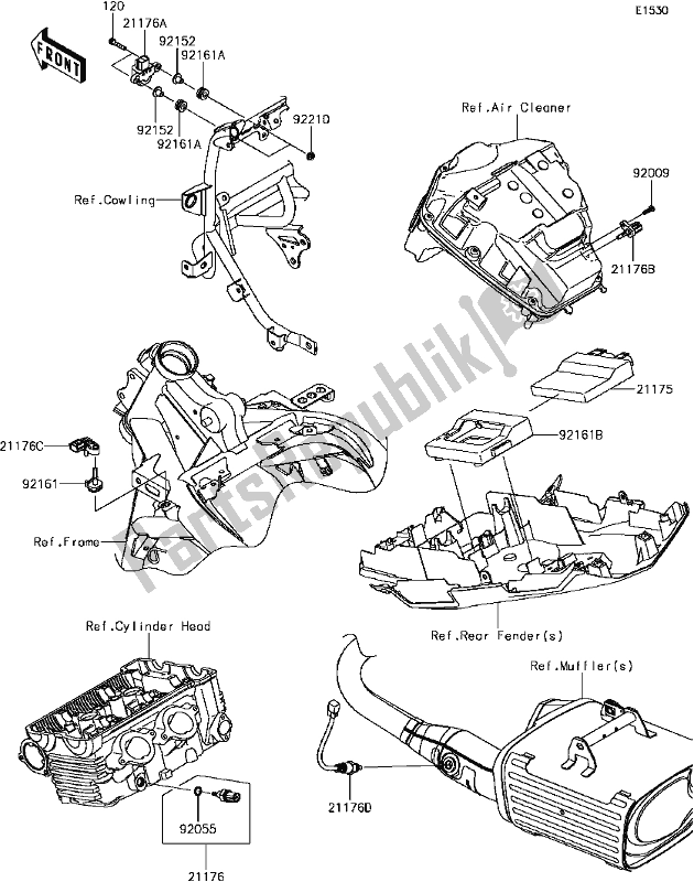 Todas as partes de C-11fuel Injection do Kawasaki KLE 650 Versys 2017