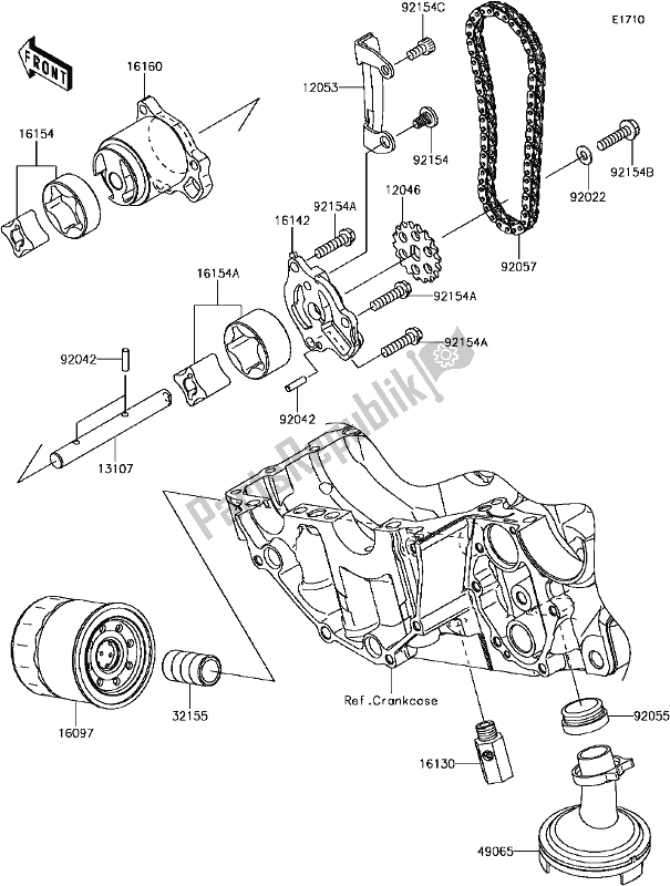 Alle onderdelen voor de C-12oil Pump van de Kawasaki KLE 650 Versys 2017