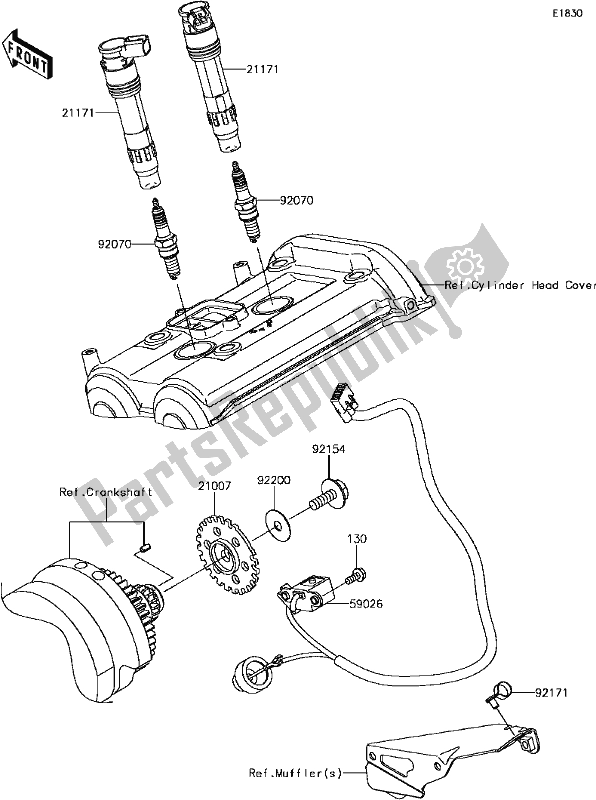 All parts for the C-14ignition System of the Kawasaki KLE 650 Versys 2017