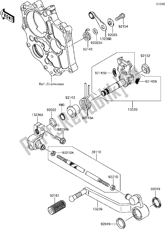 Alle onderdelen voor de C-3 Gear Change Mechanism van de Kawasaki KLE 650 Versys 2017