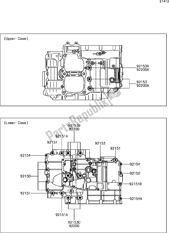 Alle onderdelen voor de C-6 Crankcase Bolt Pattern van de Kawasaki KLE 650 Versys 2017