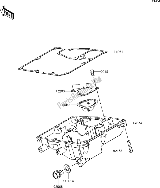 Tutte le parti per il C-8 Oil Pan del Kawasaki KLE 650 Versys 2017