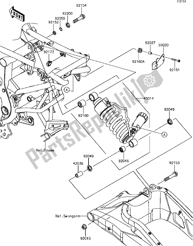 Todas las partes para E-7 Suspension/shock Absorber de Kawasaki KLE 650 Versys 2017