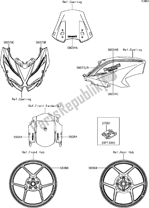 Todas las partes para G-12decals(fhf) de Kawasaki KLE 650 Versys 2017