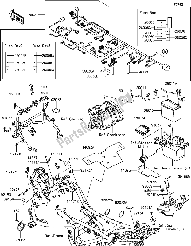Todas las partes para G-8 Chassis Electrical Equipment de Kawasaki KLE 650 Versys 2017
