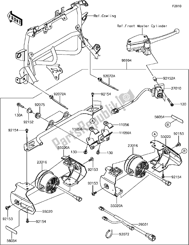 Tutte le parti per il H-4 Accessory(fog Lamp) del Kawasaki KLE 650 Versys 2017