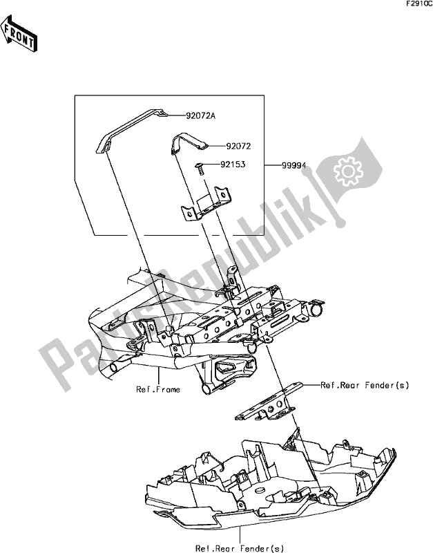 Alle onderdelen voor de H-7 Accessory(u-lock Bracket) van de Kawasaki KLE 650 Versys 2017