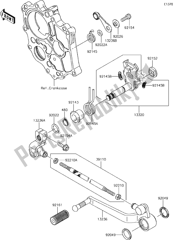 All parts for the 13 Gear Change Mechanism of the Kawasaki KLE 650 Versys 2018