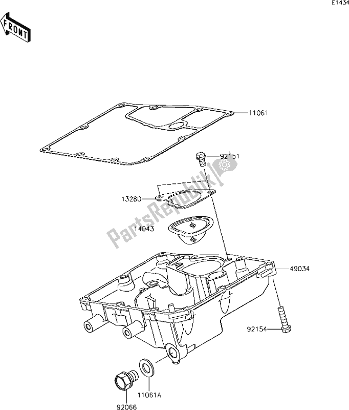 All parts for the 17 Oil Pan of the Kawasaki KLE 650 Versys 2018