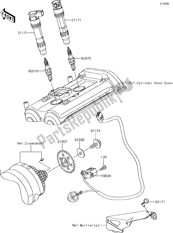 All parts for the 23 Ignition System of the Kawasaki KLE 650 Versys 2018