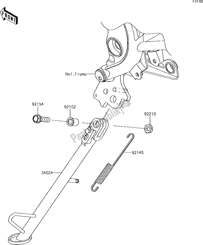 All parts for the 36 Stand(s) of the Kawasaki KLE 650 Versys 2018